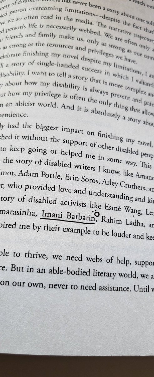 berlyn_bound's tweet photo. Reading #disabilityvisibility as a #disabled #autistic #paraeducator and I spot @Imani_Barbarin . Made my day to recognize someone mentioned in the book that I respect so much and recommend to most everyone in my life. https://t.co/vcG4TYogXc