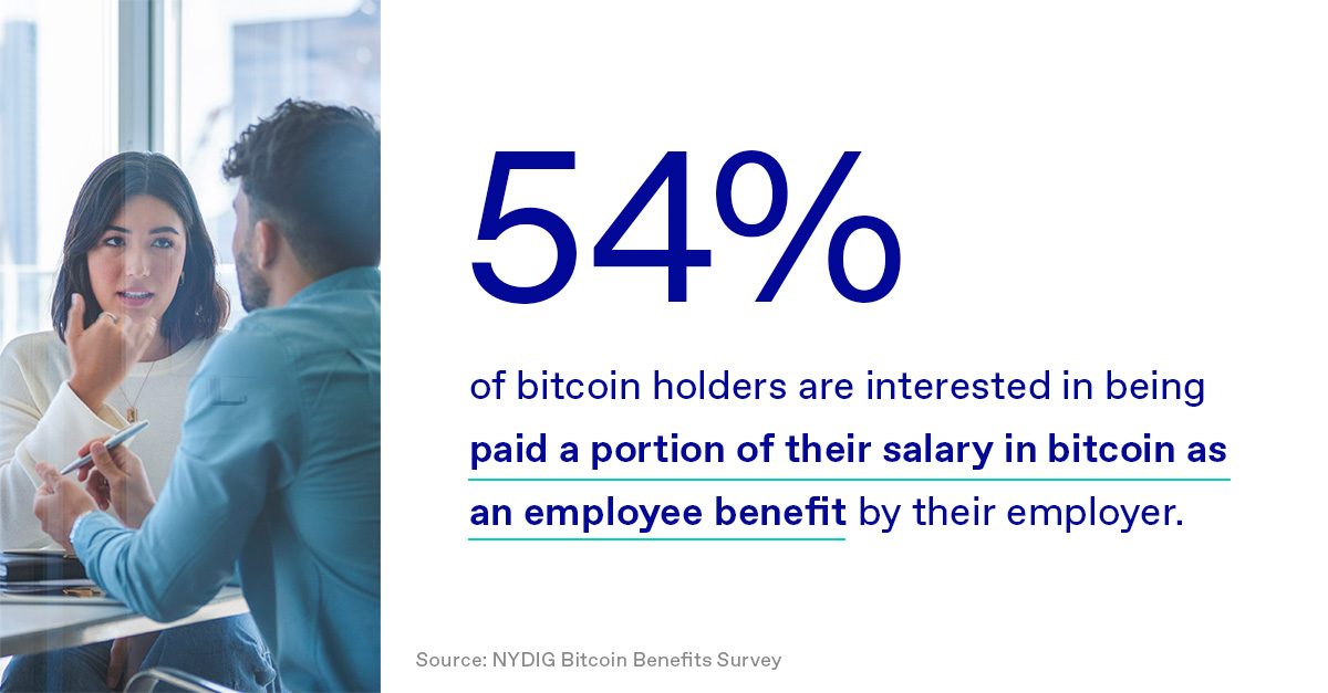 Employees who hold #bitcoin want more bitcoin. Are #bitcoinbenefits part of your company's talent strategy? Learn how the Bitcoin Savings Plan can help make you an employer of choice.  go.nydig.com/3QH5wW6