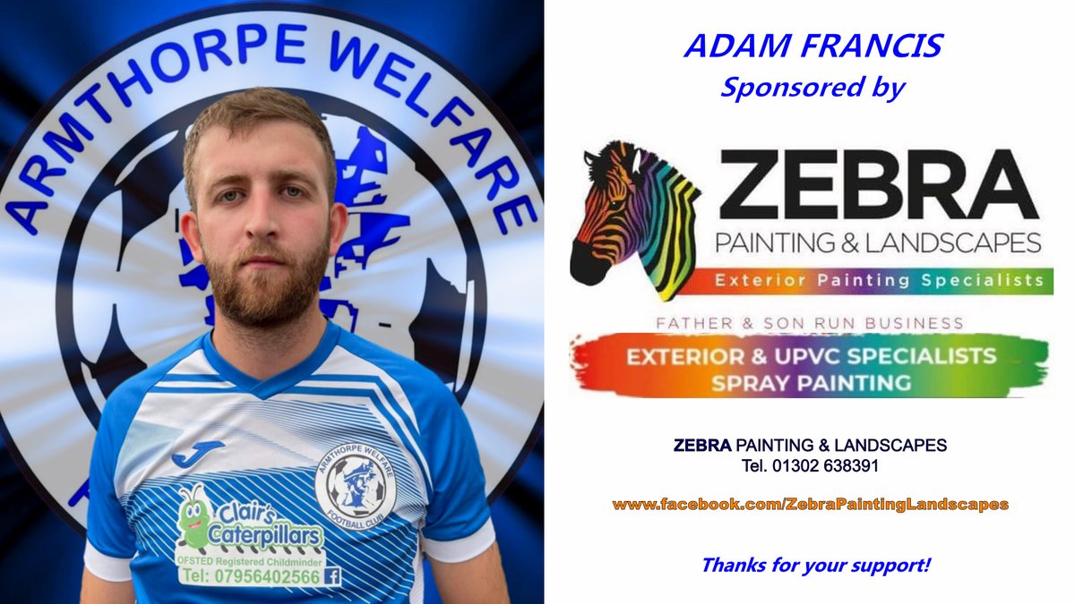thewelfare's tweet photo. Three of our Development Team have been sponsored as follows:

Jack Durose - Sponsored by Silverwoods Cakery

Dylan Hill - Sponsored by Wheel Medic

Adam Francis - Sponsored by Zebra Painting &amp; Landscapes

To sponsor a Development Team player message @ArmthorpeTeam 

#Upthewellie https://t.co/Aq71NHWiJe