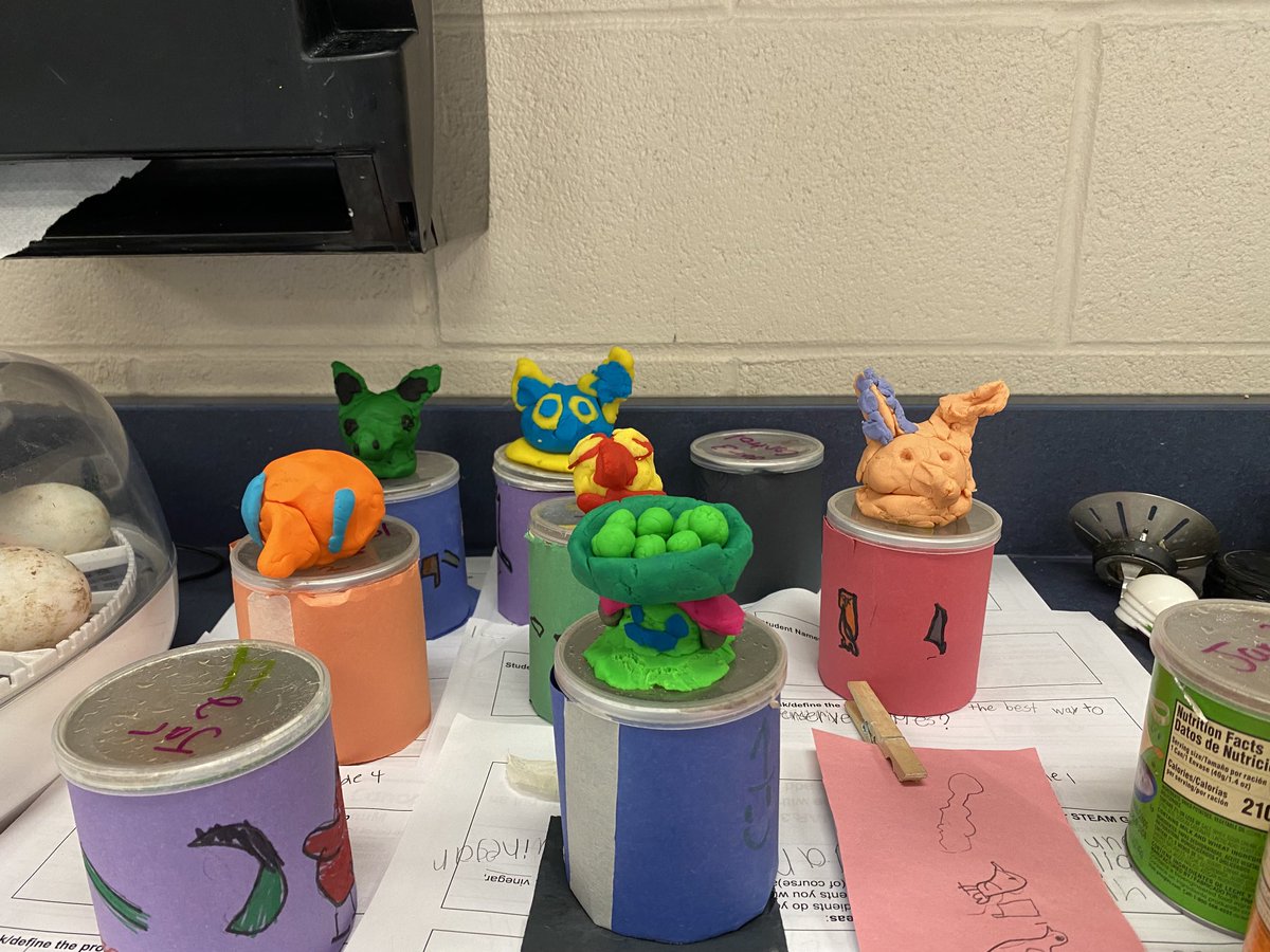 Today in STEAM - sculpted heads for our canopic jars ⁦@JKESWPS⁩