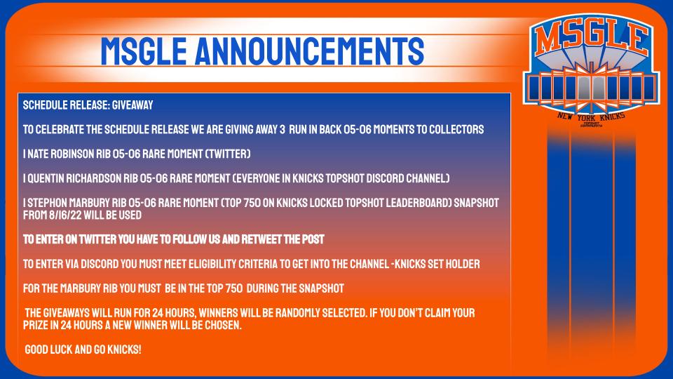 NYKnicksMSGLE tweet media