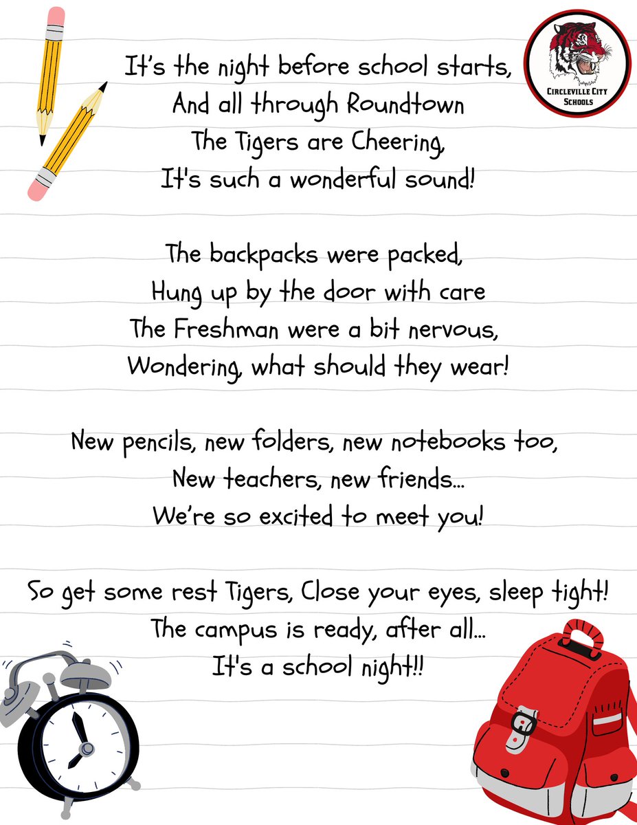 Remember to post your back to school photos using  #Tigersfirstday so we can follow along tomorrow!