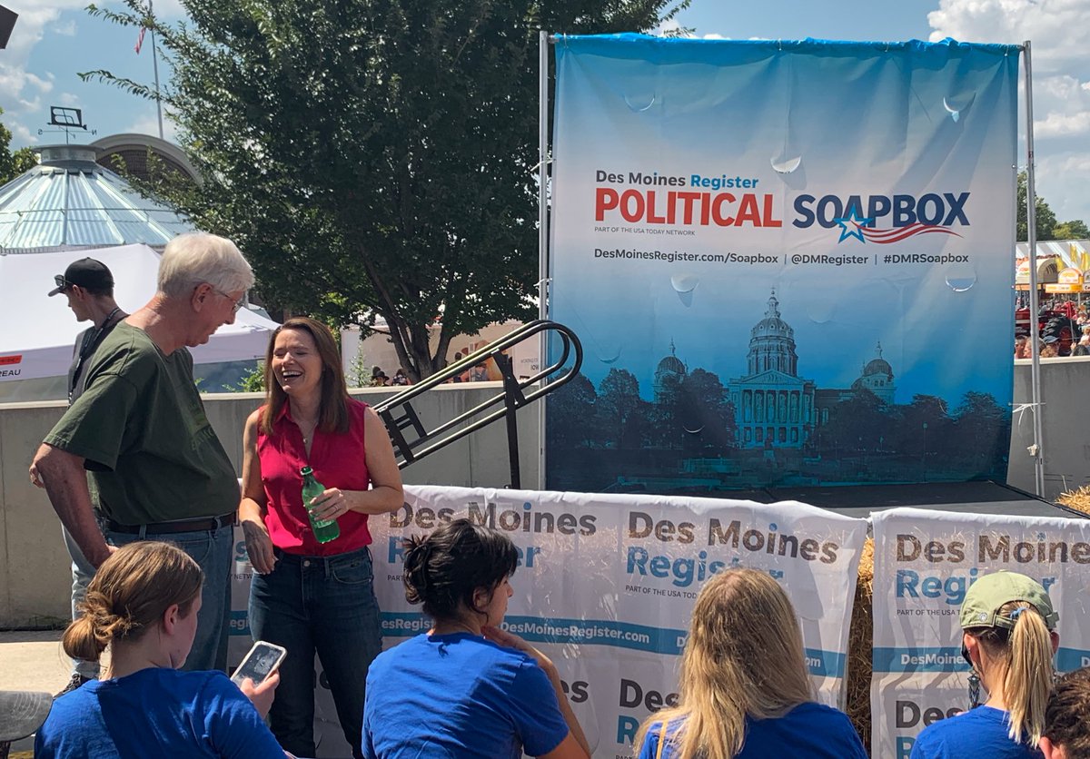 ZacharyOS's tweet photo. Here at the #DMRSoapbox covering Democrats @BohannanIowa and Atty Gen. Tom Miller speeches.
Story to come via @IowaPublicRadio. https://t.co/peDvFSp4to