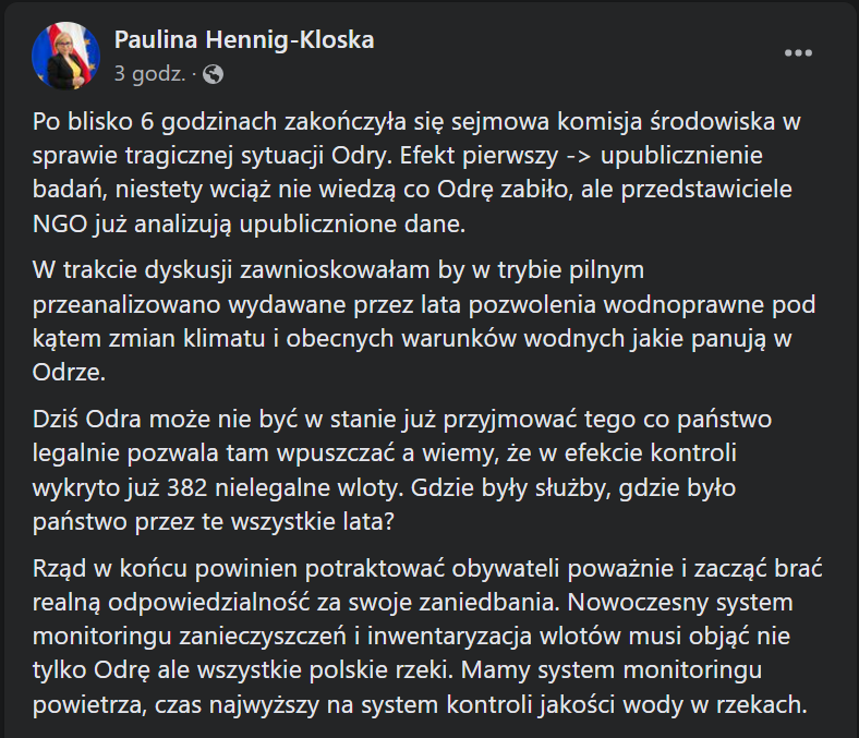 W_Slanina's tweet photo. Paulina  @hennigkloska o #Odra w #Sejm 
"w efekcie kontroli wykryto już 382 nielegalne wloty. Gdzie były służby, gdzie było państwo przez te wszystkie lata?
Rząd w końcu powinien potraktować obywateli poważnie i zacząć brać realną odpowiedzialność za swoje zaniedbania" https://t.co/OKdQXEDHrB