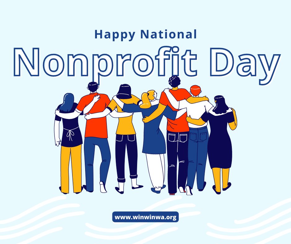 WinWinAction's tweet photo. Happy National Nonprofit Day from Win|Win! We'd like to take a moment and say thank you to all of our supporters and partners.
#NationalNonprofitDay #winwinwa #winwinaction #winwinnetwork @winwinaction @winwinnetwork https://t.co/IwqkMcx8c7