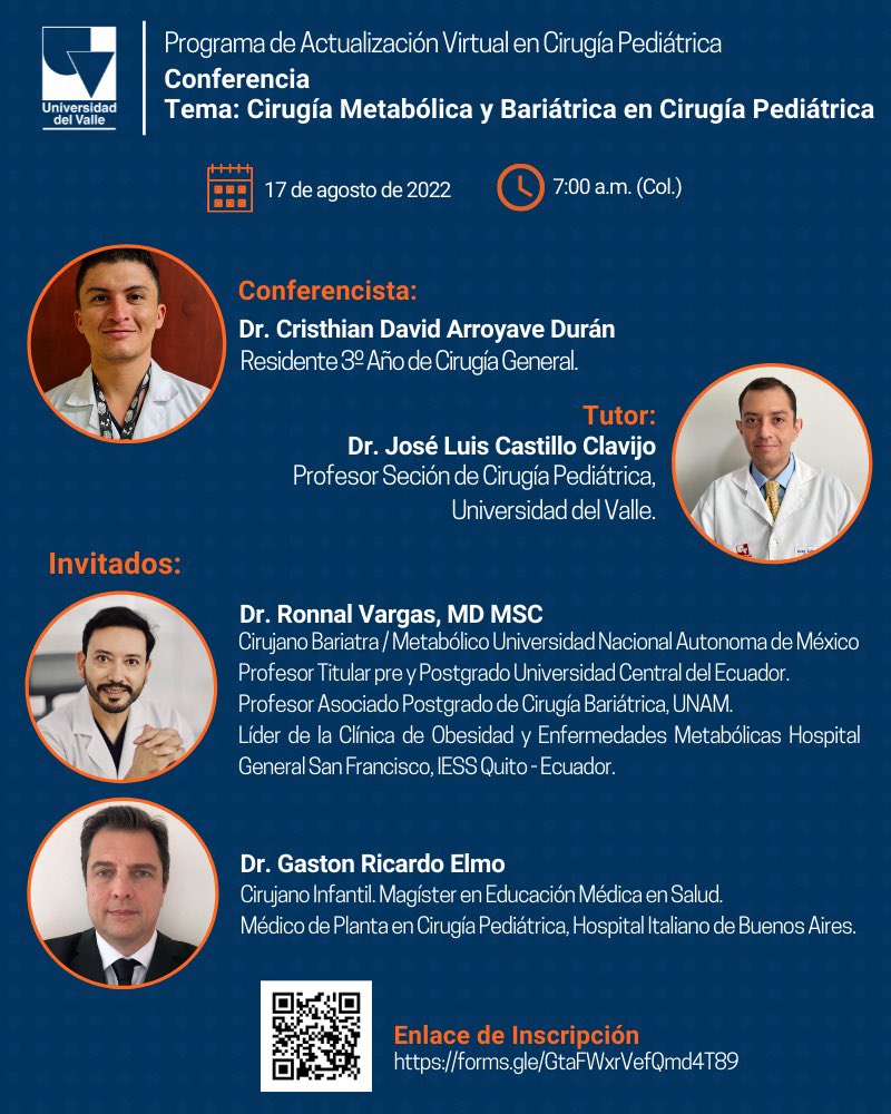 ronnalvargas's tweet photo. Gran jornada académica matutina. Gracia la invitación @eljosecastillo @cirupedunivalle Felicitaciones por la iniciativa auguro muchos éxitos al programa de Cirugía Bariátrica en adolescentes. https://t.co/DutoyufuLR