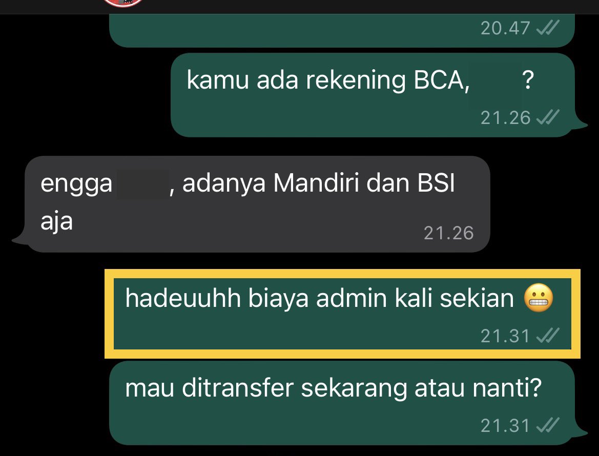 pandumu_id's tweet photo. terakhir, plis doong, rekeningnya BCA aja, yaak 🙄 yaudalah kalo gada bca ndapapa https://t.co/1pM1B1gvEo