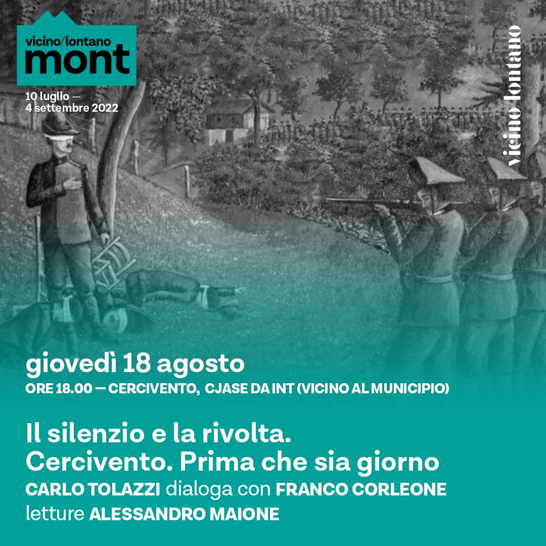 vicinolontano's tweet photo. Domani a #VLMont #Cercivento, ultimo appuntamento dedicato alle drammaturgie carniche di Carlo Tolazzi che ne parlerà con @panpatrul Letture di Alessandro Maione. Ingresso libero https://t.co/rUHW6NVrNz