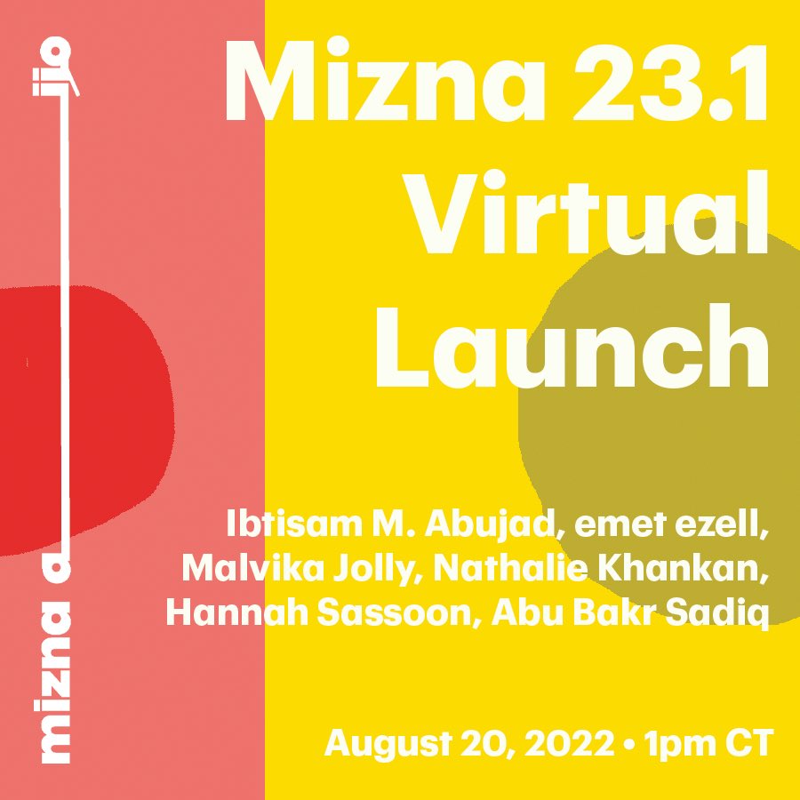 Honored to be reading this Saturday in a virtual launch celebrating the beautiful new issue of MIZNA in tribute to Etel Adnan 💙

rsvps: bit.ly/3dq19A9