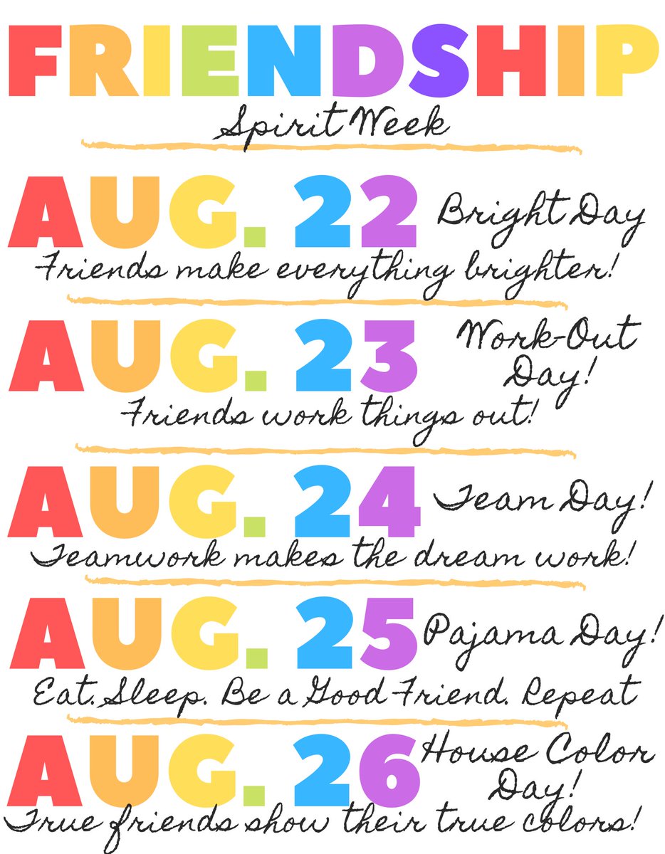 Friendship Spirit Week! #BSESLearnTogetherGrowTogether