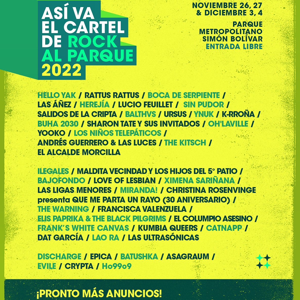 Así va su festival, muchachxs, el de la casa, <a href="/rockalparquefes/">RockalParqueOFICIAL</a> <a href="/idartes/">Idartes</a>