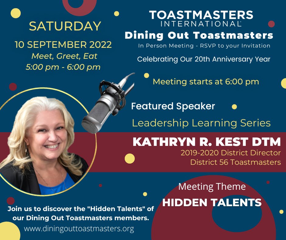 Dining Out Toastmasters (@diningouttm) on Twitter photo 