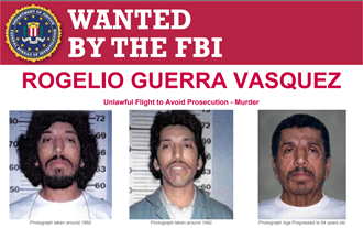 FBIHouston's tweet photo. The #FBI is offering a reward of up to $10,000 for information leading to the arrest and conviction of Rogelio Guerra Vasquez. Vasquez is wanted for the 1997 murder of his wife in Orange, TX. Vasquez has ties to, or may be residing near, Monterrey, Mexico. https://t.co/HNkK0I1B6K https://t.co/HBmI26uRLh