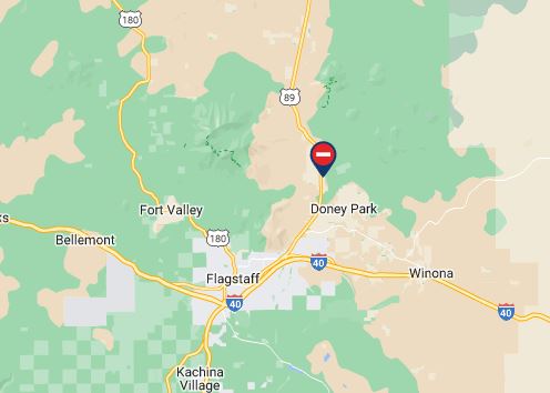 ArizonaDOT's tweet photo. CLOSED: US 89 is closed in both directions at milepost 425 north of Flagstaff due to flooding. #aztraffic #azwx https://t.co/LSZhZtoGZb