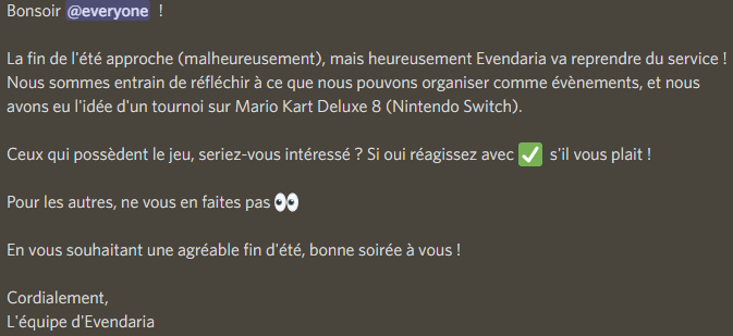 evendaria's tweet photo. 📢 Vous êtes chaud pour un tournoi Mario Kart Deluxe 8 (Sur Nintendo Switch) ? 🔥 Faites-le nous savoir en rejoignant notre serveur discord ! 

https://t.co/UiOx6tUt5O https://t.co/XLtNe7P3le