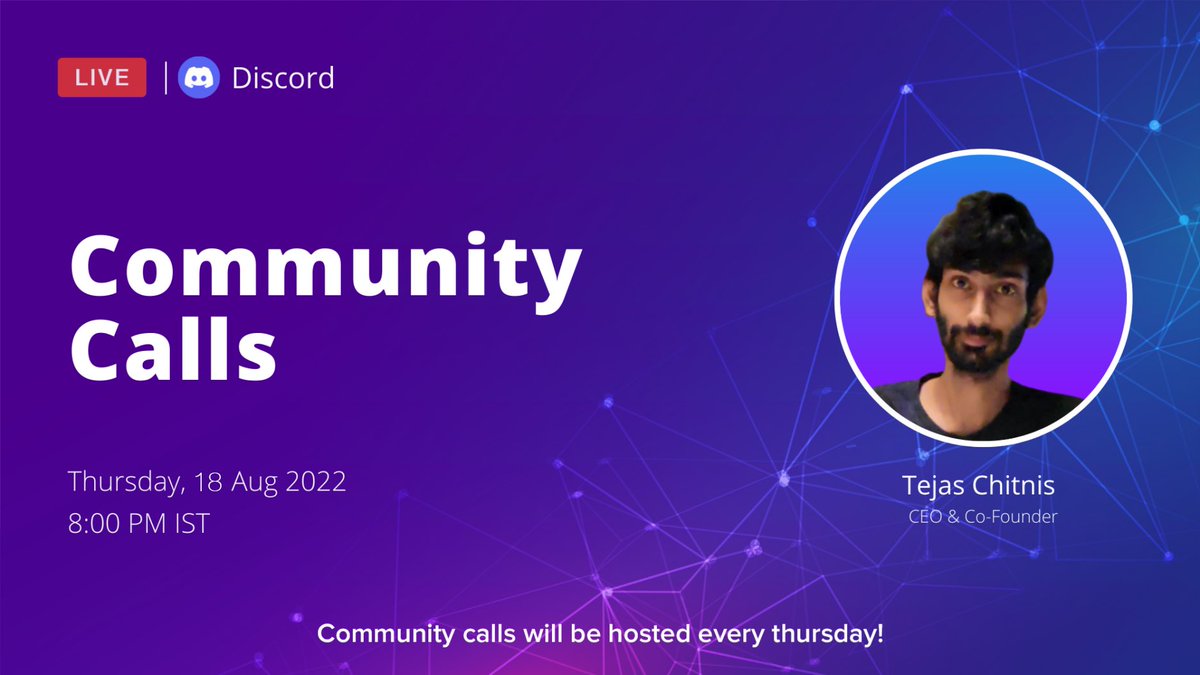 CryptionNetwork's tweet photo. 🚀 Please join us for second Cryption Network Community Calls!

📆 18 July 2022
⏰ 8:00 PM IST ( 2:30PM UTC)
📍 https://t.co/bc9187GW26

#CryptionKnights #NFT $CNT https://t.co/ThFbPp1GlW