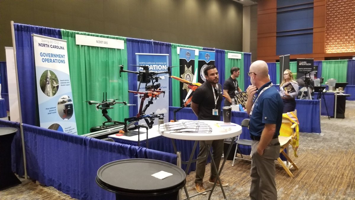 NCAviation's tweet photo. Want to talk about improving travel on the roads with #drones? Visit our UAS team at the @NC_GHSP Traffic Safety Con! #NCTSC https://t.co/KEmeDs4b2p