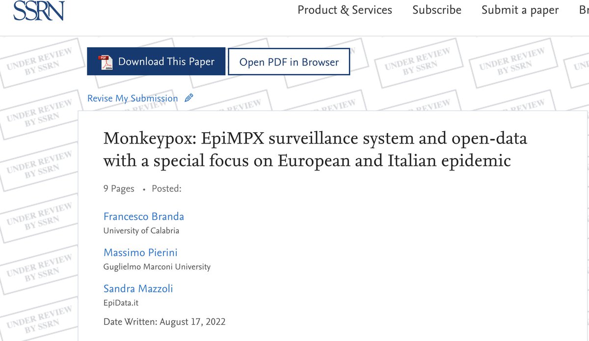 What is the #monkeypox situation in Europe, but especially in Italy? Our latest paper (in pre-print) explains the importance of #opendata, builds a surveillance system, and makes an open-access database available to the global research community to accelerate scientific discovery