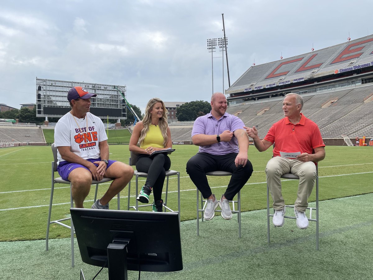 We enjoyed our time at Clemson with Coach Dabo Sweeney! Watch tonight as the ACC Road trip continues at Clemson University. 7 PM on the ACC network! We will get great insight from the head coach of the number 4 ranked team in the AP poll