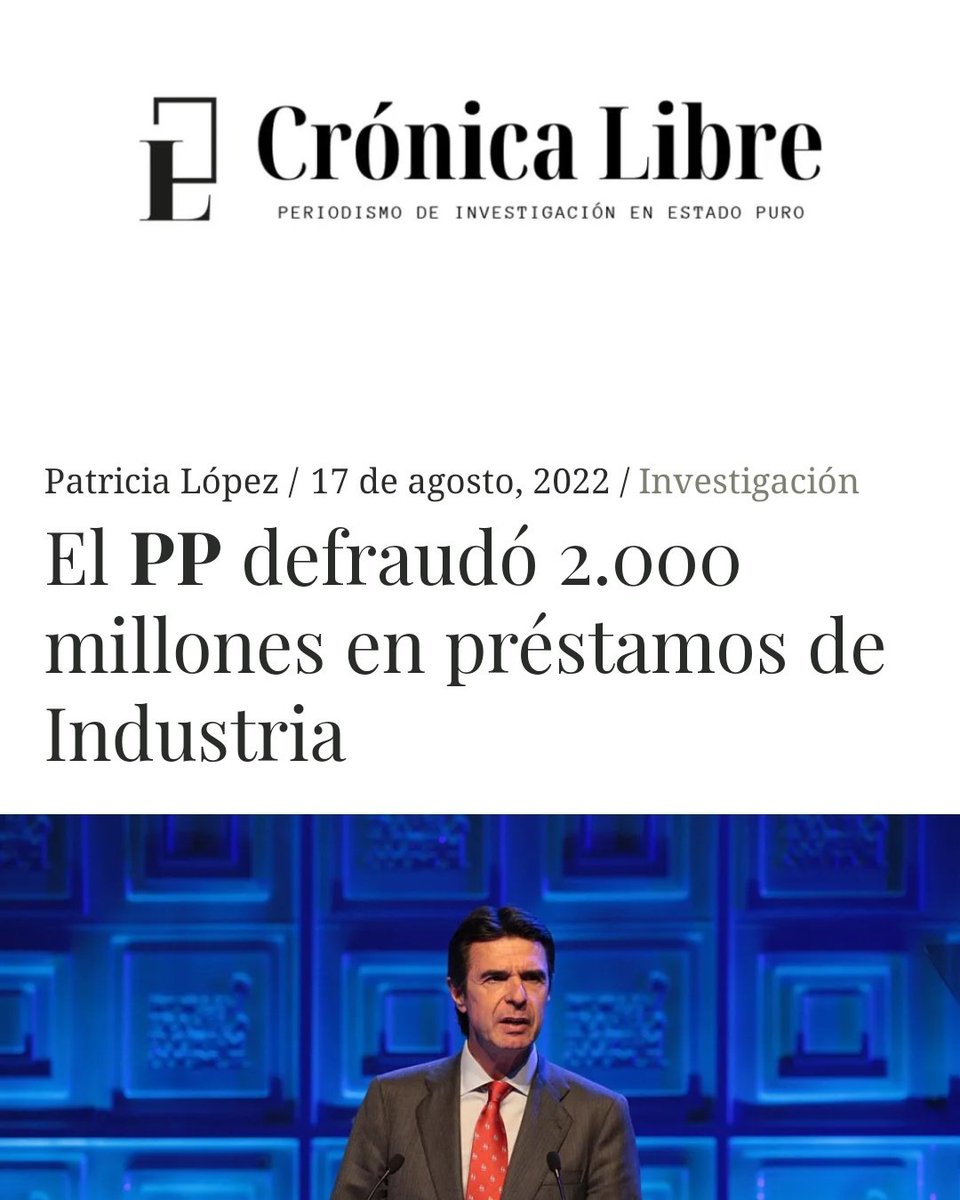 janislcani's tweet photo. José Manuel Soria ex ministro de Industria
Te pone un impuesto al sol, defrauda con su partido dos mil millones y se lo lleva para Panamá
Y en este pais con plena normalidad democrática no pasa nada. https://t.co/K3cZm4mvNW