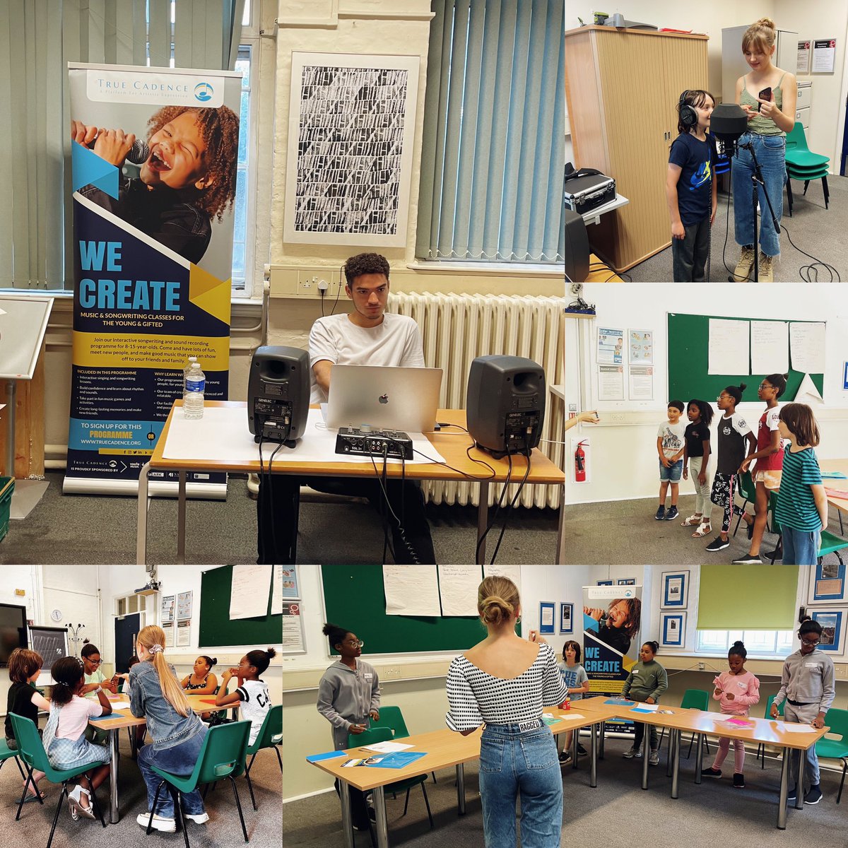 tc_juniors's tweet photo. Our most recent #WeCreate session, the children recorded their first song of the summer 🤗. We can’t wait to share the output with you at the end of this project. #pble #music #songwriting #kidsactivities https://t.co/43X6Lqgmot