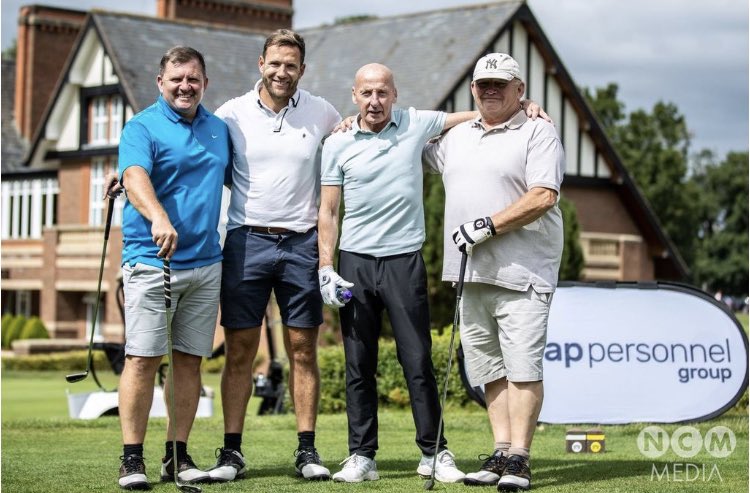 gazrich7's tweet photo. Great day at the Kieron Durkan Charity golf day! Loved being involved to share awareness &amp; raise money! Big thanks to all including @Wrexham_AFC players &amp; @LegendsWrexham for joining us on the day! Fantastic to have @RMcElhenney &amp; friends supporting #gappersonnel https://t.co/umfJQcjpWT