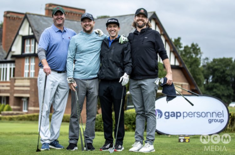 gazrich7's tweet photo. Great day at the Kieron Durkan Charity golf day! Loved being involved to share awareness &amp; raise money! Big thanks to all including @Wrexham_AFC players &amp; @LegendsWrexham for joining us on the day! Fantastic to have @RMcElhenney &amp; friends supporting #gappersonnel https://t.co/umfJQcjpWT