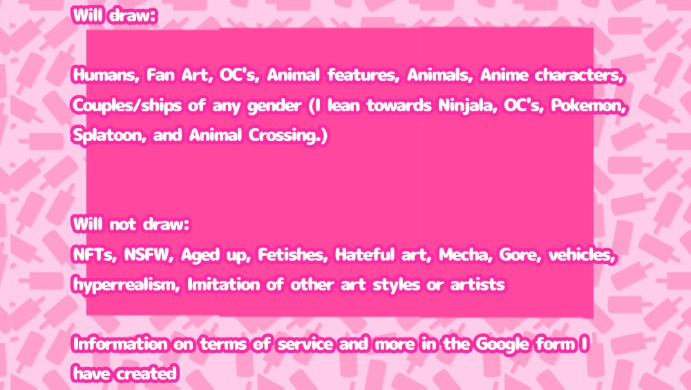 MintySpaget's tweet photo. Commissions are open! I will have 5 available slots! I accept Paypal, Ko-fi, Cashapp, and Nintendo E-shop cards. Retweets are appreciated! I hope you all have a great day! Order Form🛒https://t.co/MgHSf1GZMA #artcommissions https://t.co/IOL3WjPj8M