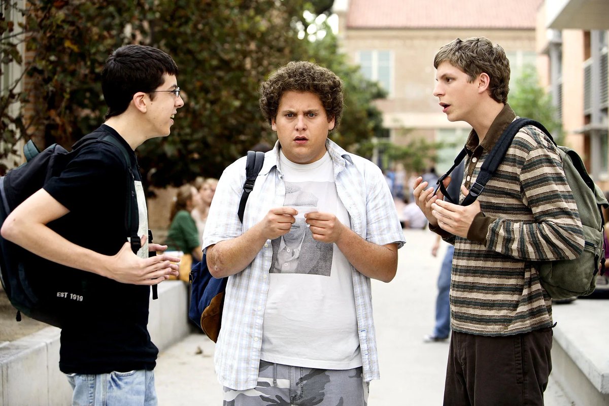 ladbible's tweet photo. Superbad was released 15 years ago today. 

One of the greatest comedy films of all time. https://t.co/oHIeMorpBz