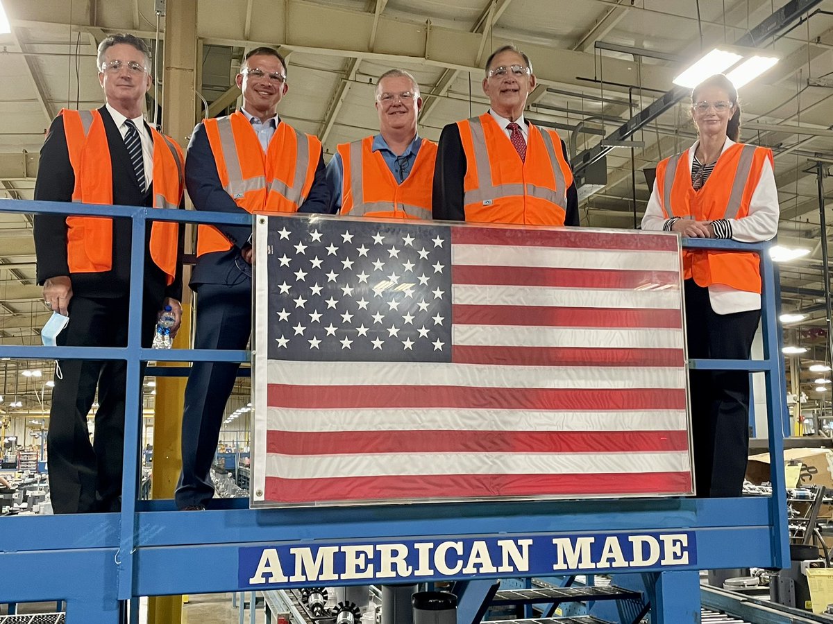 JohnBoozman's tweet photo. No better words than American Made, except Arkansas Made. Great to be at ABB in Fort Smith for the next #BustingMyBudget stop to get firsthand input from a premiere regional employer about challenges from inflation, high energy costs and workforce for business and the community. https://t.co/bXTJi9IuZh