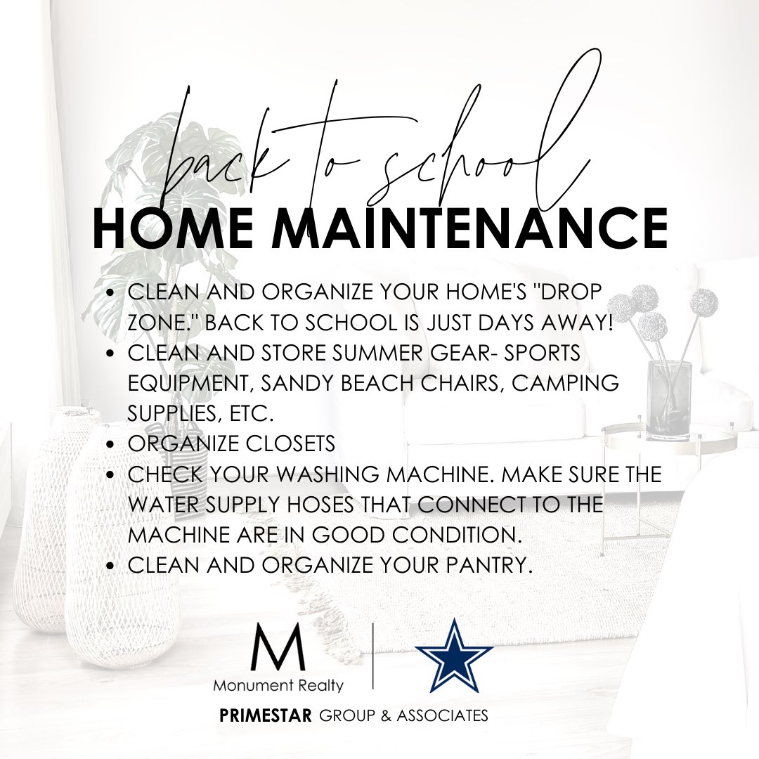 PRIMESTARGroup1's tweet photo. Back to school, back to the grind! It’s time to start getting our homes ready to go for quick mornings, lunch preps, and all the fun this season brings! We’ve compiled this short list of a few areas to prep, but let us know your favorite ways to prepare for this school year. https://t.co/2MuFkiaNeF