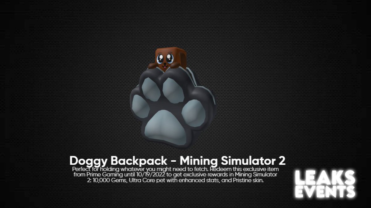 How to get Ultra Core in Mining Simulator 2, Doggy Backpack Prime Gaming  Rewards