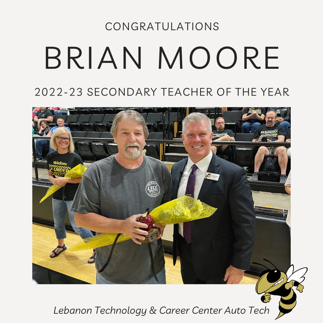 LebanonR3's tweet photo. Congratulations to our Secondary Teacher of the Year, LTCC Auto Tech Instructor Brian Moore! https://t.co/MGFOZyQPVk