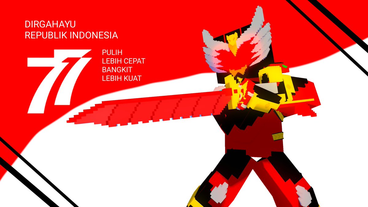 Kadoyasha's tweet photo. Dirgahayu Republik Indonesia 🇮🇩

Pulih lebih cepat
Bangkit lebih cepat
Merdeka! Nkri harga mati!

#Minecraft #mineimator #mineimatorrender #renderminecraft #MinecraftLegends #HUT77RI #kemerdekaaan #Indonesia77th https://t.co/JAd4JQRREu