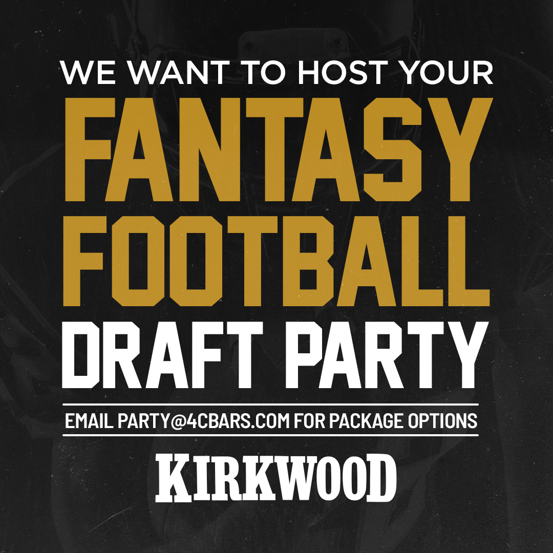 Football Season is Almost Here. Book Your Fantasy Football Package Today!
🏈 Touchdown Package 🏈
$45/person - 3 hours
Includes Draft Beers, Wine, Round of Shots, Appetizers, and Reserved Space with Electrical Outlet Access and Wi-Fi
Email Party@4Cbars.com for More Information!