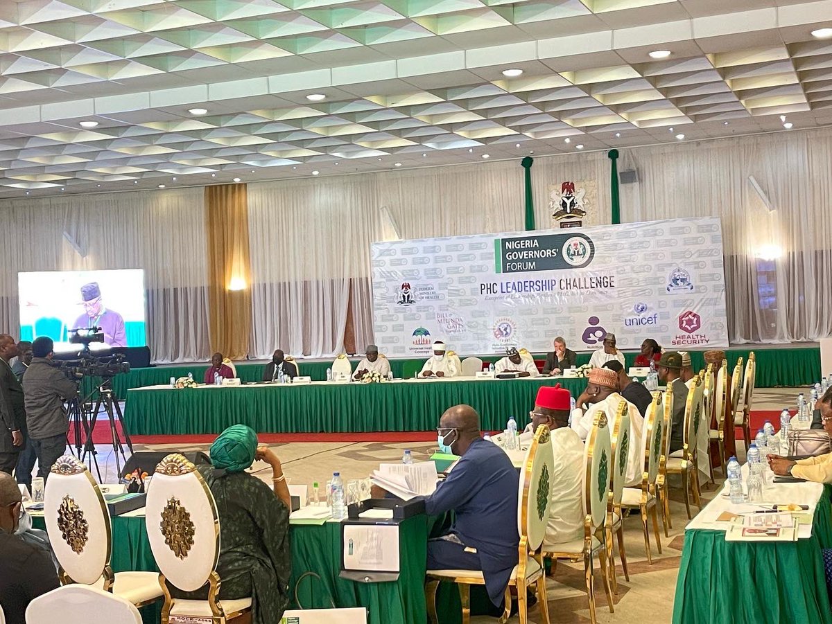 NphcdaNG's tweet photo. Earlier today, our ED/CEO, Dr Faisal Shuaib presented an overview of the Primary Health Care Leadership Challenge (PHC LCF), to mark the official launch of the PHC LCF at the presidential villa, Abuja. https://t.co/jZ2It6iEWC