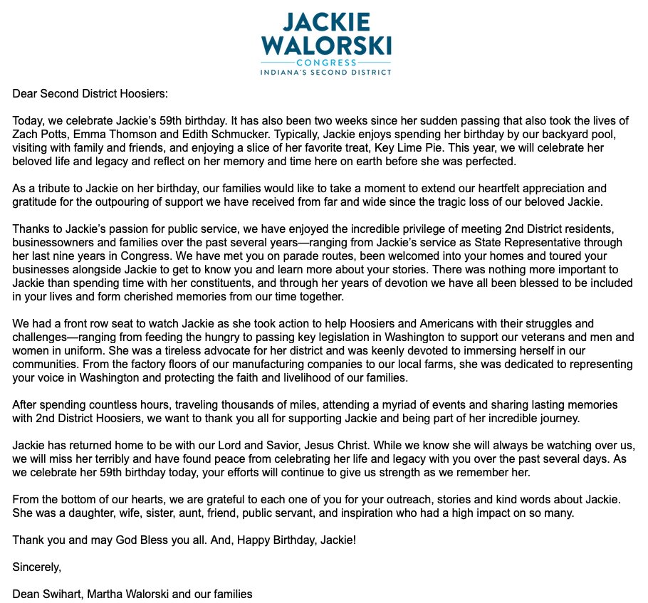 A Letter of Gratitude from Our Families on Jackie’s Birthday:
