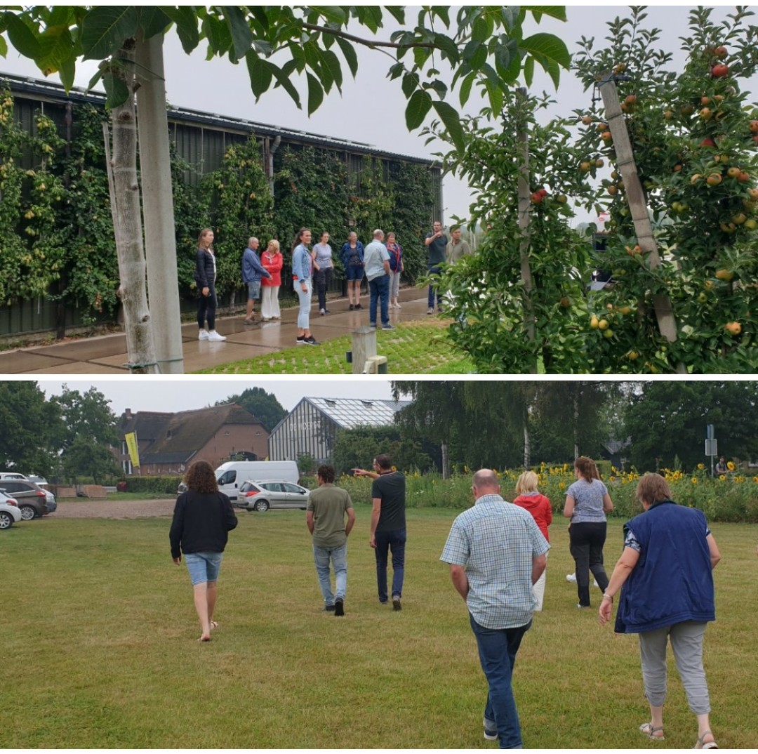 PlacetoBeeLTO's tweet photo. Inspirerende empowerment 🐝 dag gehad met de #PlacetoBee  ambassadeurs 👩‍🌾👨‍🌾 mmv Lodewijk ten Have v De Bijenhave en Dianne Sanders vd WUR. Heerlijk natte rondleiding op De Woerdt 🍏🍎🍐 en afsluiten met een Krenkelaar 🥂 als extra bijdrage aan #biodiversiteit #wordtvervolgd https://t.co/tIxjX3lKGb