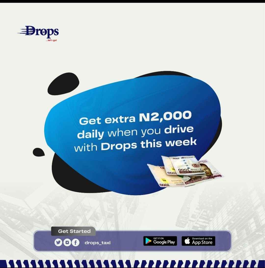 drops_taxi's tweet photo. Earn more as you drive!
Make over 90% driving with Drops.
Download the Drops Driver's App to register your car and drive to earn.
#dropstaxi #favouriteapp #earnmore #bayelsa #phcity #portharcourt #bestrider #phriders #phride #ridesafeph
#NEPA DEAR HERMES Bella Shola Buju https://t.co/g0SMhUQwWp