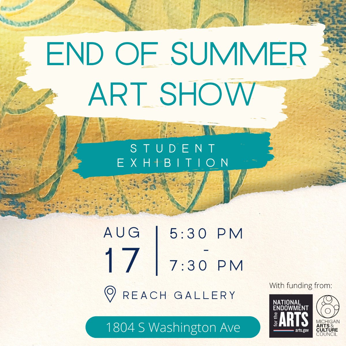 REACH Summer Student Art Show Tonight 5:30-7:30 - mailchi.mp/80ed23b52c2d/s…