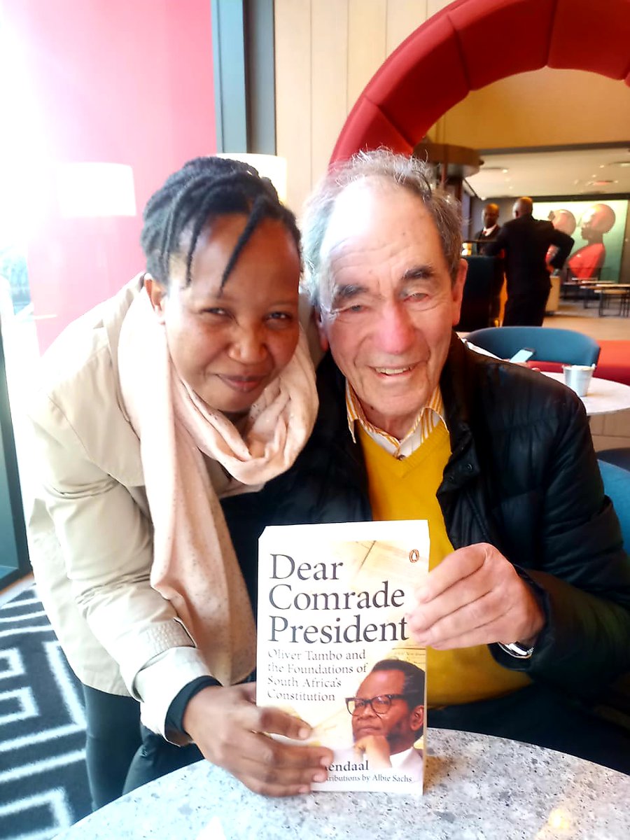 PowerPlacements's tweet photo. Me and my @IWFSA1 and Duke Corporate Education mentee, Ellen Pepeta, had the distinct honour and pleasure of receiving this book from Albie Sachs.

I admire him greatly for his input into our #Constitution.  

Our challenge is to uphold it!

#albiesachs https://t.co/fqi5sbAmUp