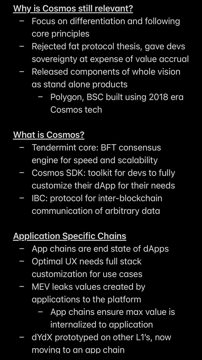 internbrah's tweet photo. Intern notes from the @Delphi_Digital live Disruptors episode with Zaki Manian on all things Cosmos: 

- Cosmos history ⚛️
- Novel technology 🛠
- App chains &amp; modularity📱⛓

And more! 

@zmanian <> @Shaughnessy119 <> @PodcastDelphi https://t.co/lNHppQqsPo