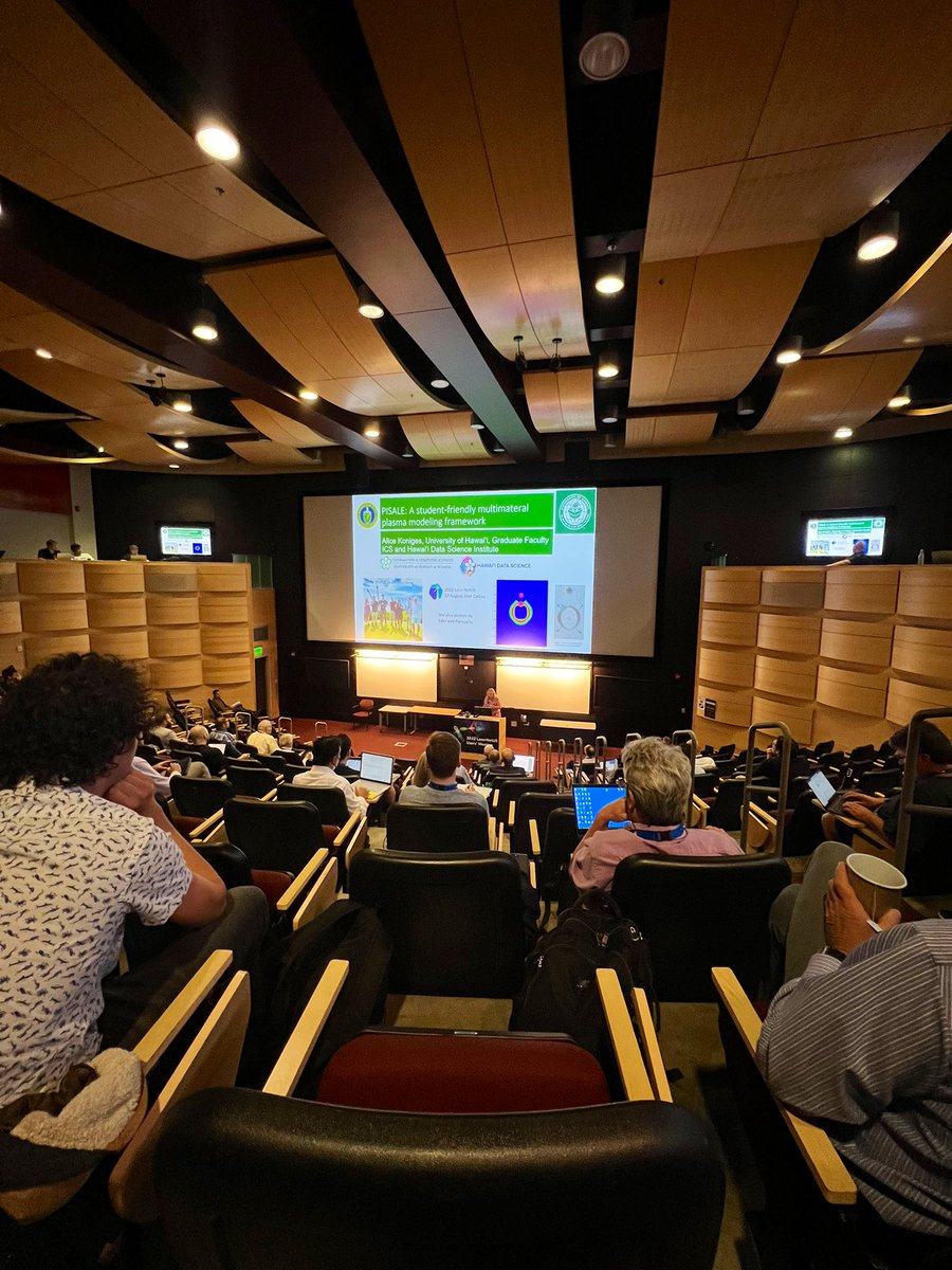 LaserNetUS's tweet photo. Dr. Alice Koniges, Graduate Faculty from @uhmanoa tells us about #PISALE: A student-friendly multimateral #plasma modeling framework #LaserNetUS2022 https://t.co/tr5zHtYBM5