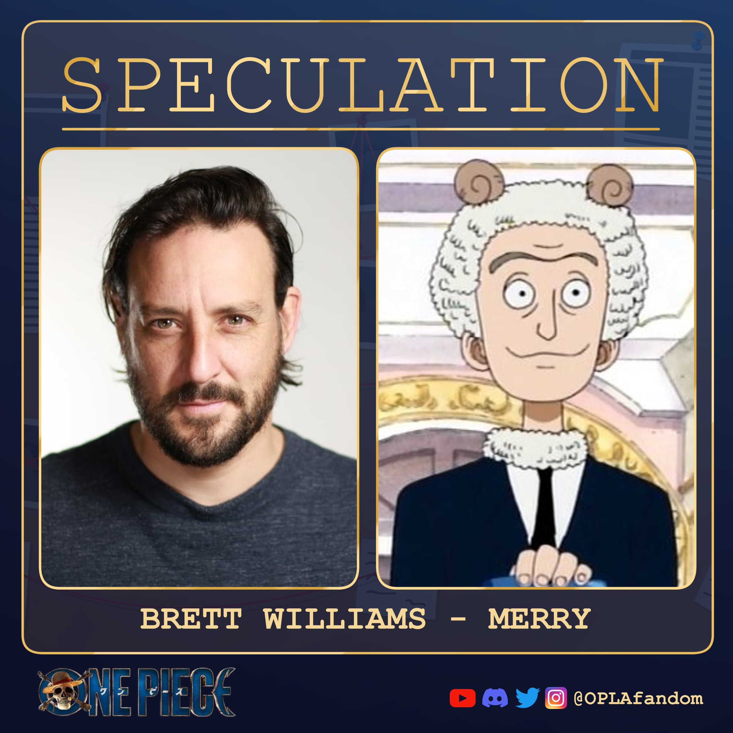 One Piece Live Action Fandom on X: BRETT WILLIAMS might be playing MERRY  THE BUTLER in One Piece Live Action. He previously acted in RAISED BY  WOLVES.  / X