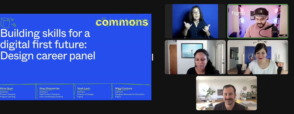 fof_educators's tweet photo. We're kicking off day 2 of Commons with a design career panel, and @UX_EdTech is already dropping the wisdom โWith design education, we need to go beyond career readiness. How can we teach design to help our students grow holistically, as people?โ #FigmaCommonsEdu #FigmaEdu https://t.co/WMDfSvMLRP