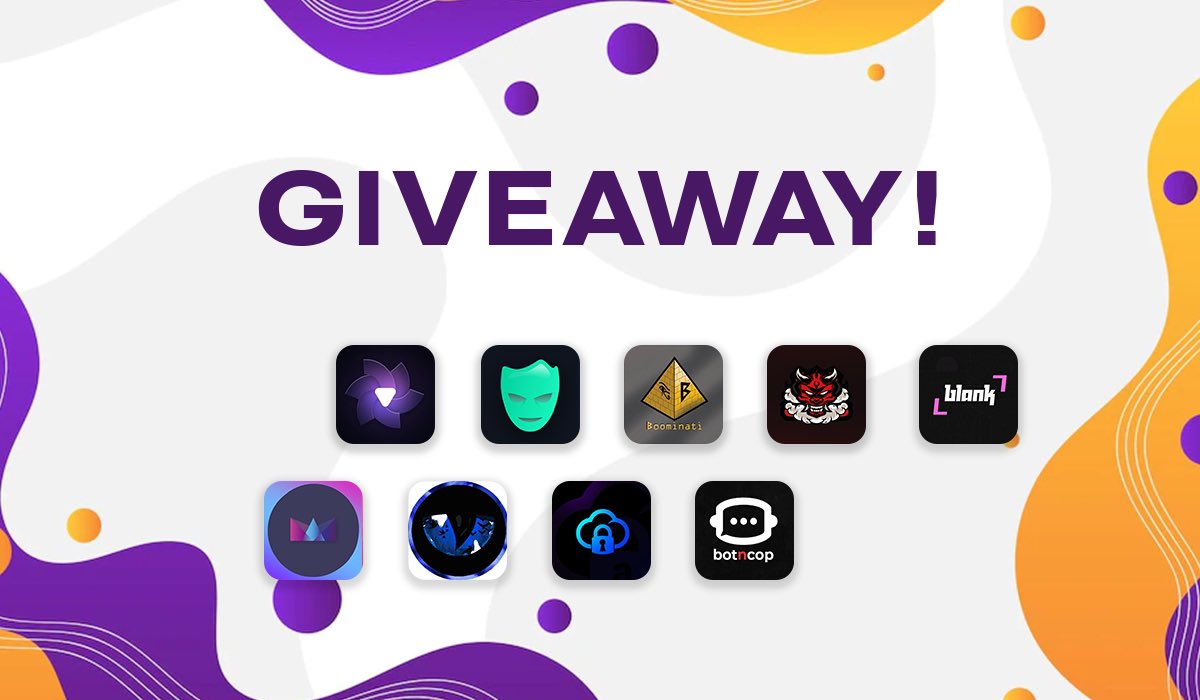 🥳GIVEAWAY🥳 @BounceSoftware 1x trial @UnknownProxies 2x 2gb Resi @Boominati_io 1x monthly @OniNotify 5x beta keys @BlankProxies 2x 2gb plan @RE_AIO 1x Renewal Key @OsirisRaffleBot 1x bot key @coppdio 2x Monthly Keys @OfficialBotNCop 3x monthlies To Enter Follow ALL & RT 🔥