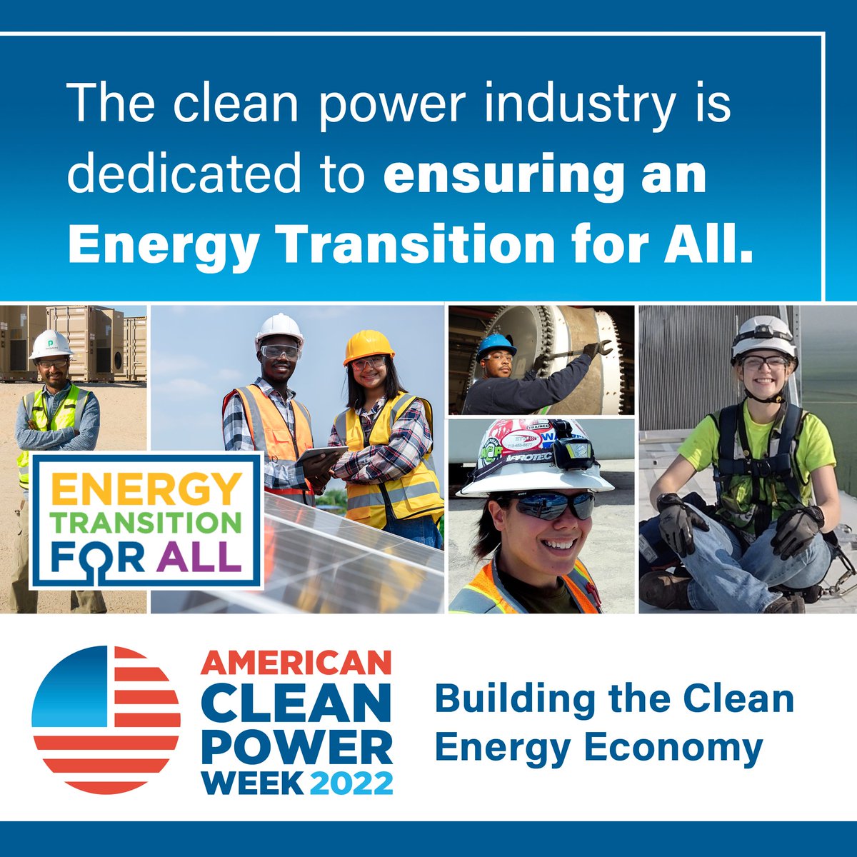 The U.S. is in the midst of an unprecedented transition toward a clean energy future, and our industry is committed to ensuring an equitable Energy Transition for All.  #ACPW #AmericanCleanPowerWeek  #KansasWind