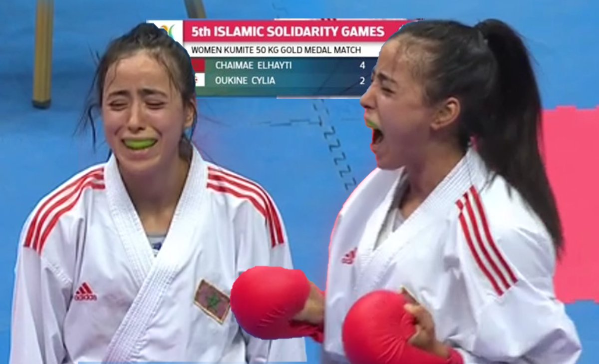 SPORTMAROC2's tweet photo. البطلة الصاعدة شيماء الحيطي (21 عالميا) تفوز بالميدالية الذهبية 🥇 في وزن -50 كلغ تباري سيدات ضمن منافسات الكراطي بدورة ألعاب التضامن الإسلامي قونيا2021 بعد تغلبها على الجزائرية ويكان سيليا (13 عالميا وصاحبة ذهبية ألعاب المتوسط بوهران) بنتيجة 4-2 https://t.co/2UJrvHZy7U
