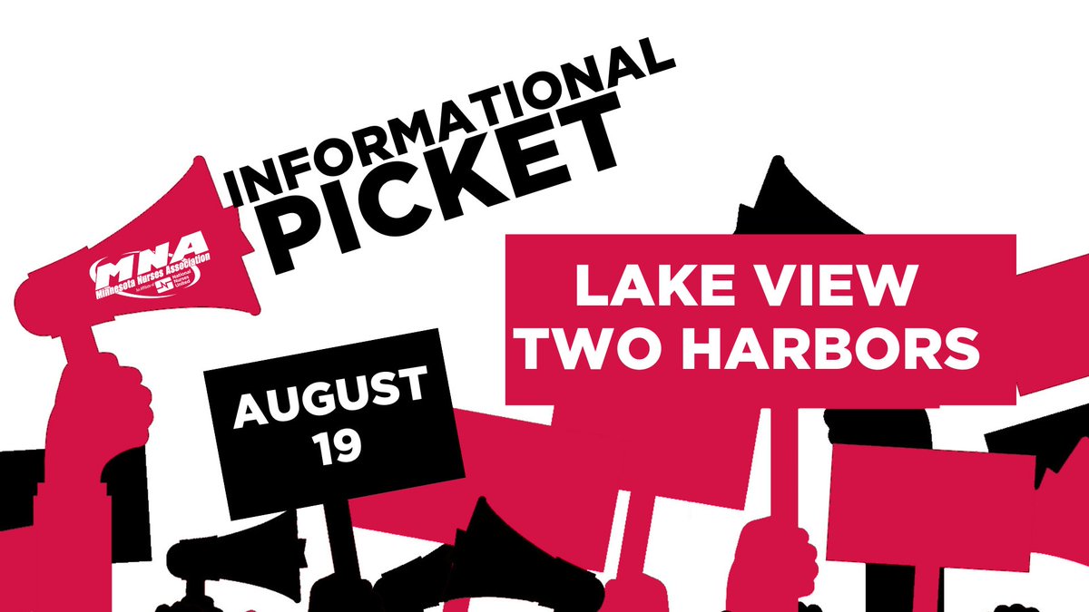 mnnurses's tweet photo. Join MN nurses at Lake View Hospital this Friday to show your solidarity as we hold an info picket to raise awareness of the challenge of overwork, understaffing, and retention that executives have refused to address! #PatientsBeforeProfits #MNAReady https://t.co/1FkuyiB2we https://t.co/u4fEZ4tlnM