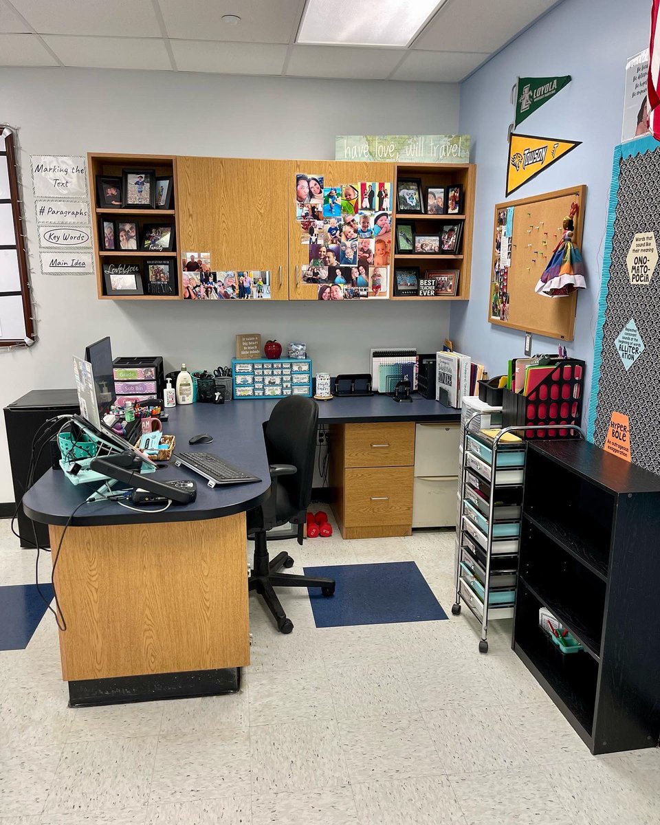 When setting up a classroom, I always start with my desk area, so I can have that one space to work that’s organized and put together. Swipe➡️to see the after. What’s the first thing you start with in your room? <a href="/SevernRivAACPS/">SevernRivAACPS</a>
